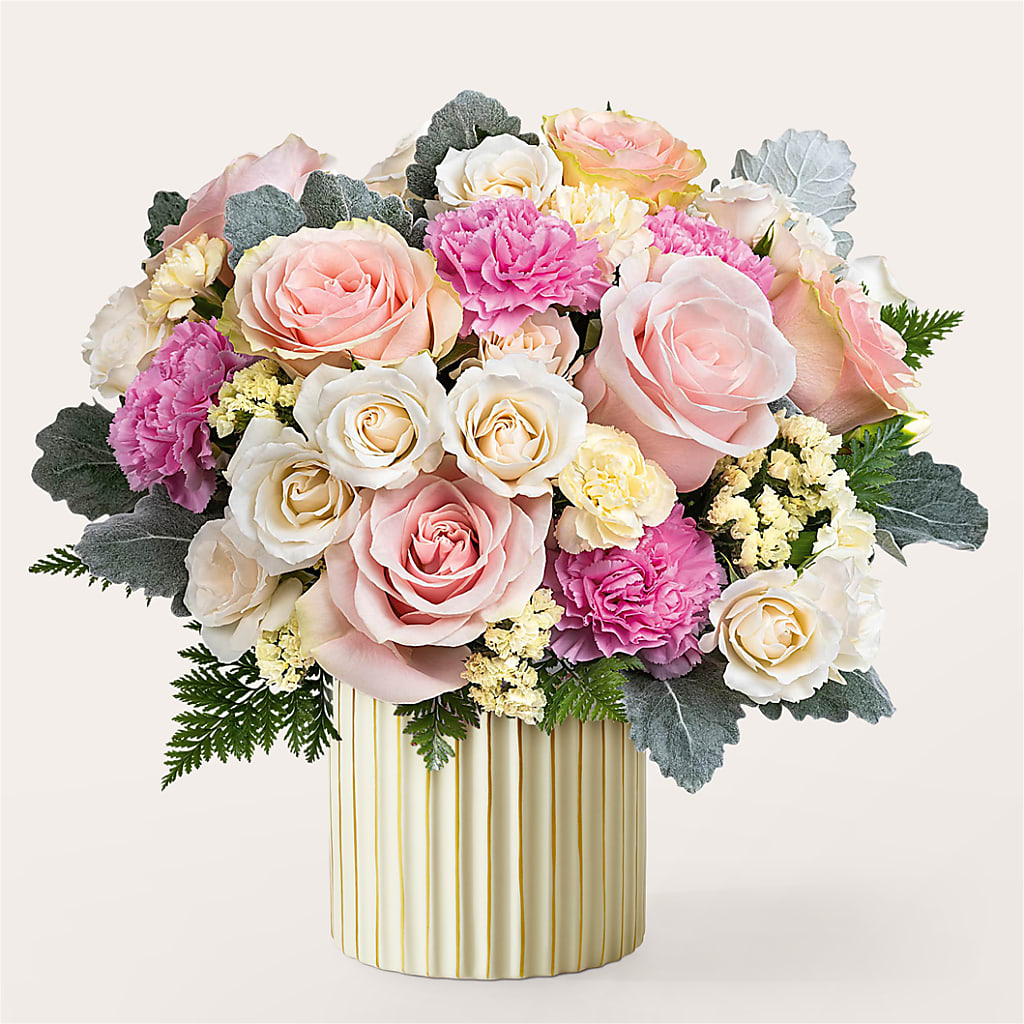 Blissful Moments Bouquet with Ivory Vase – Ridge Florist Inc, Sebring FL