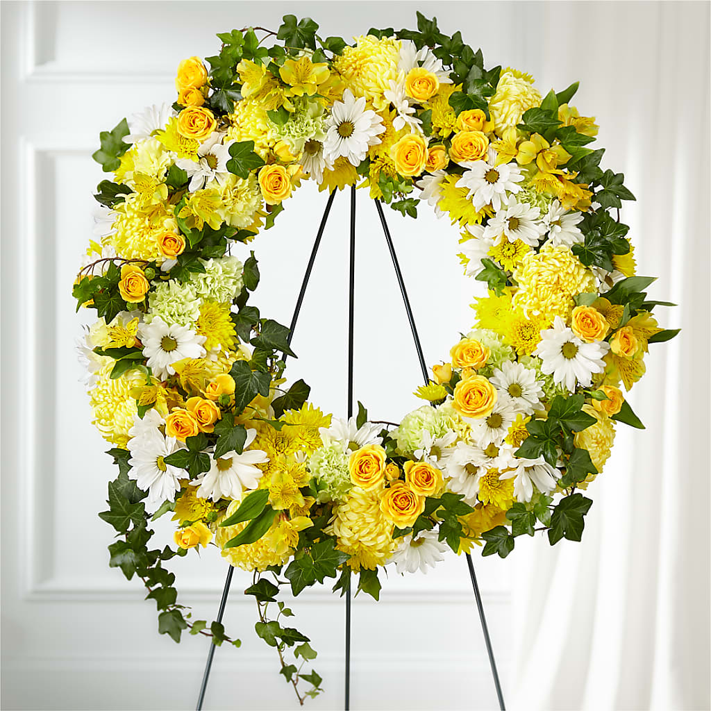 Golden Remembrance Wreath – Ridge Florist Inc, Sebring FL