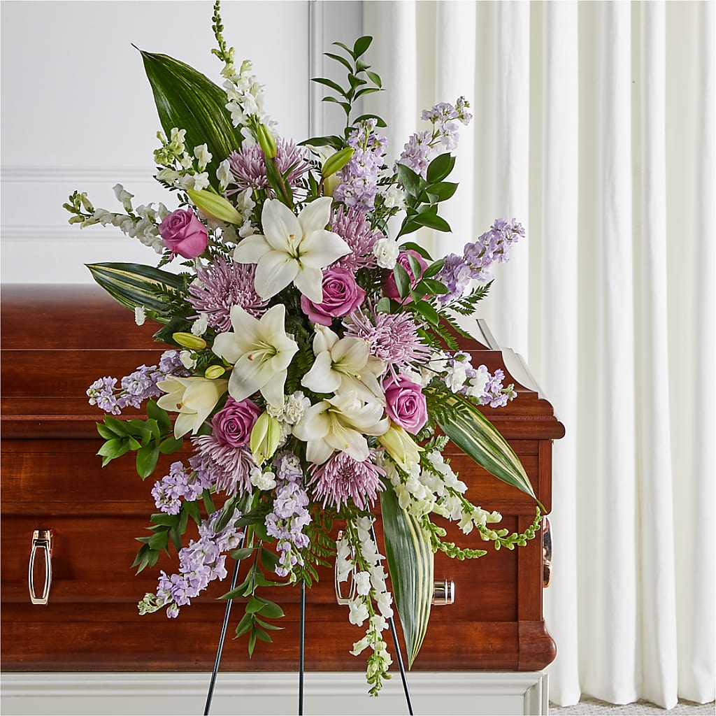 Grateful Hearts Standing Spray – Ridge Florist Inc, Sebring FL