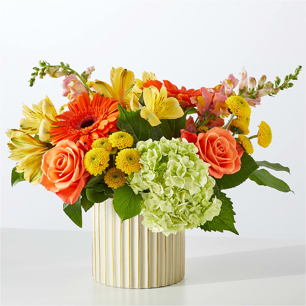 Autumn Sunshine Bouquet with Ivory Vase –  Ridge Florist Inc, Sebring FL