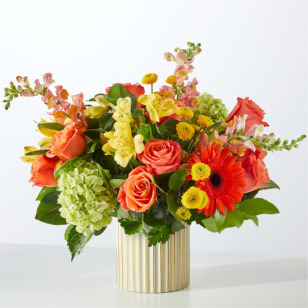 Autumn Sunshine Bouquet with Ivory Vase –  Ridge Florist Inc, Sebring FL