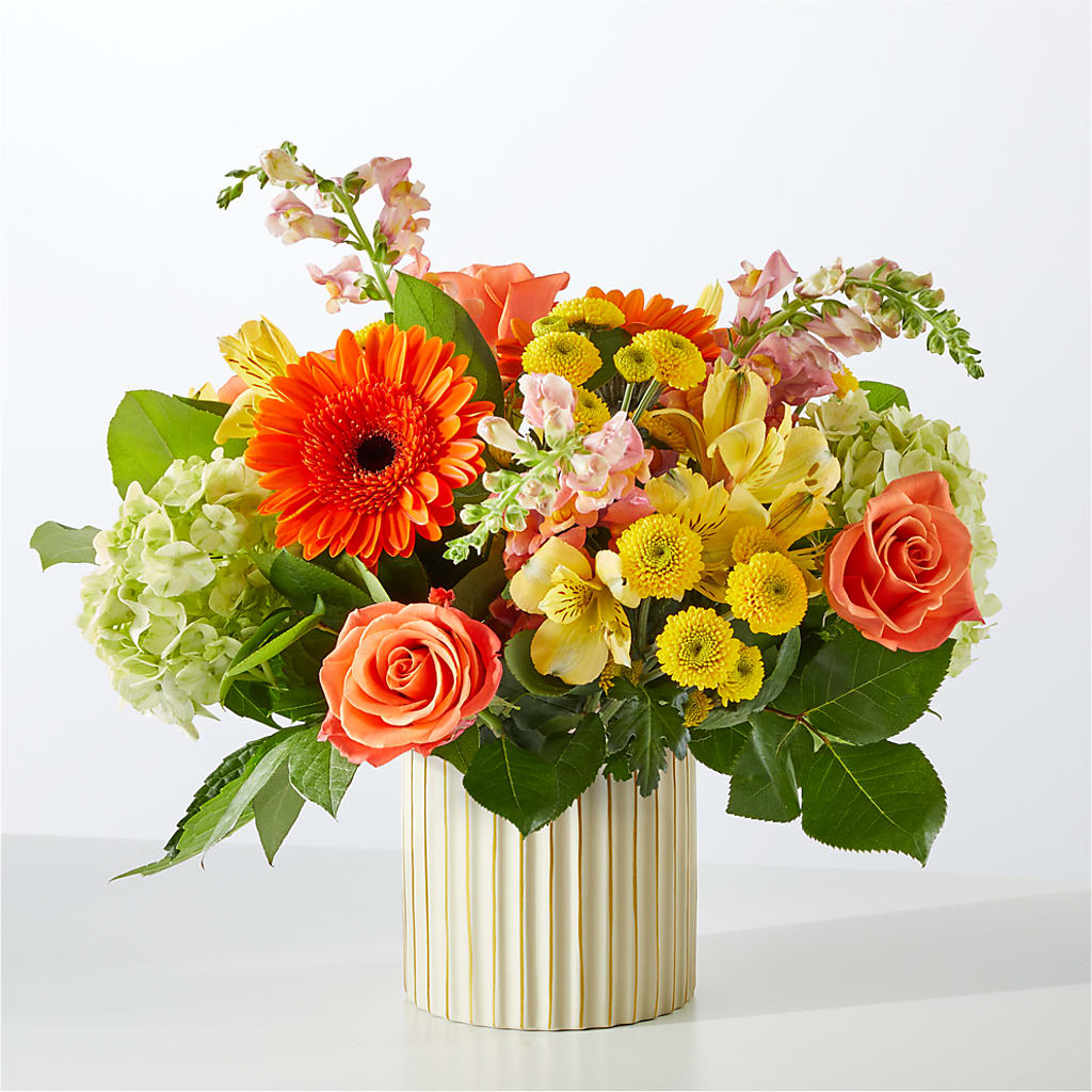 Autumn Sunshine Bouquet with Ivory Vase –  Ridge Florist Inc, Sebring FL