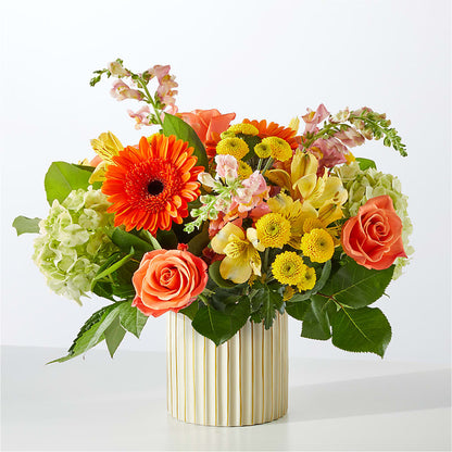 Autumn Sunshine Bouquet with Ivory Vase –  Ridge Florist Inc, Sebring FL