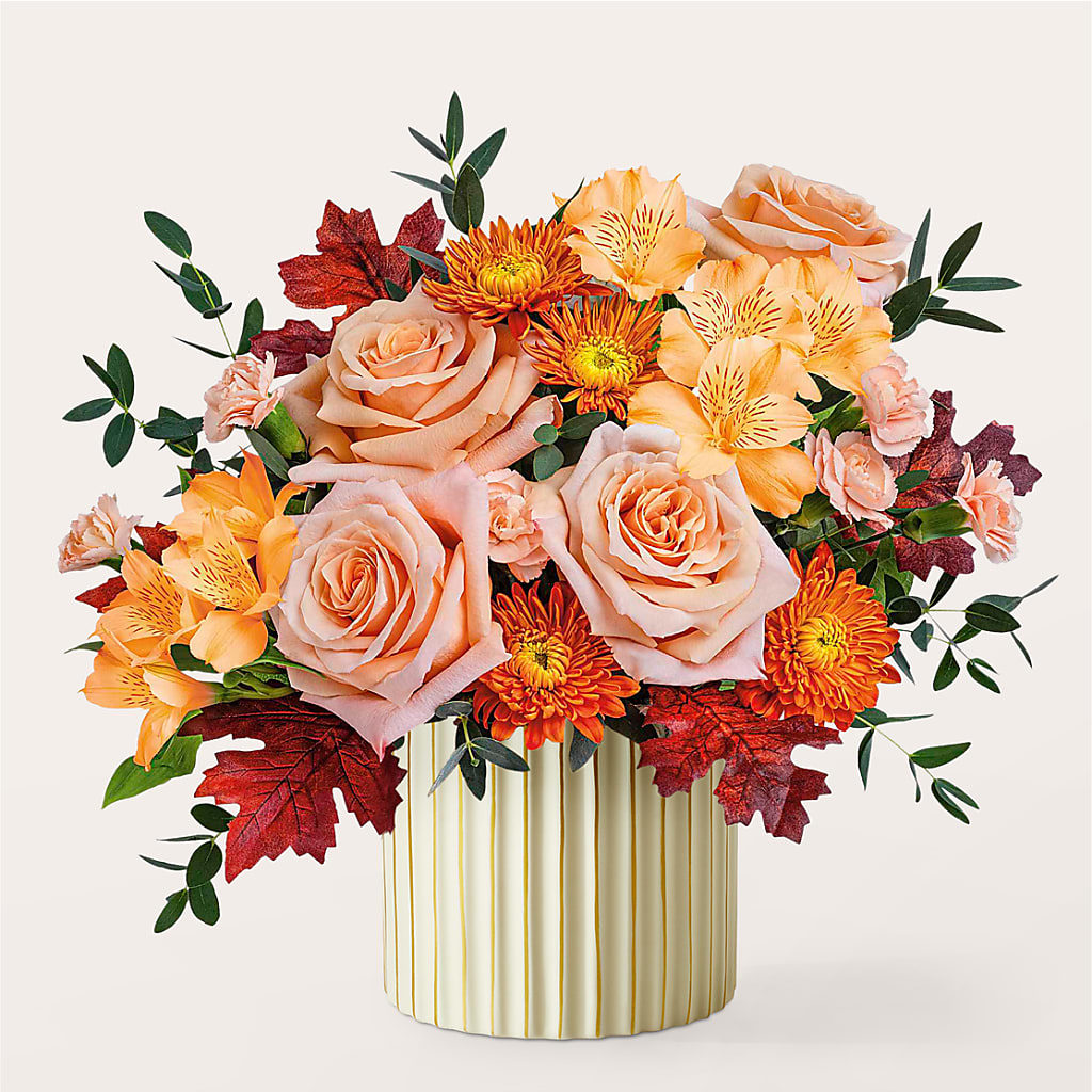 Spiced Latte Bouquet with Ivory Vase –  Ridge Florist Inc, Sebring FL