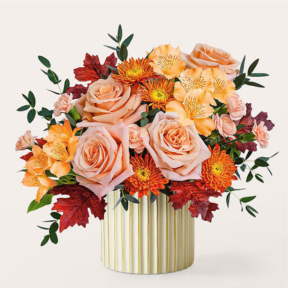 Spiced Latte Bouquet with Ivory Vase –  Ridge Florist Inc, Sebring FL