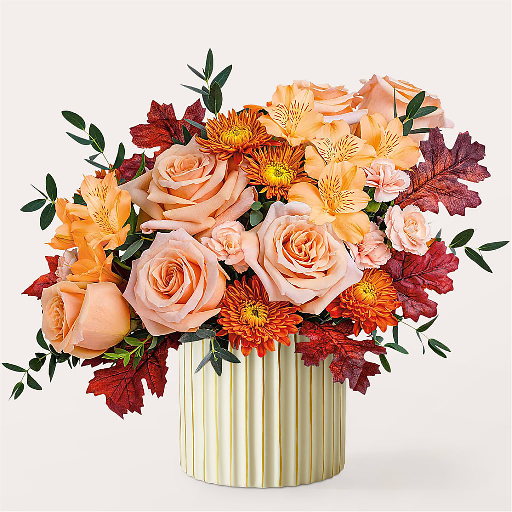 Spiced Latte Bouquet with Ivory Vase –  Ridge Florist Inc, Sebring FL